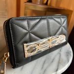Bebe rhinestones black quilted wallet Photo 1