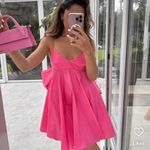 ZARA  mini dress Pink Sleeveless bow flowy summer evening wedding vacation Photo 11