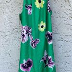 J.Crew NWT  Size 4 100% Silk Tropical Green High Neck Knne length dress Photo 1
