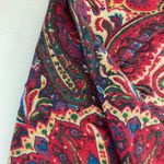 EUC women’s red paisley print pattern soft lightweight fringe hem fashion scarf‎ Photo 2