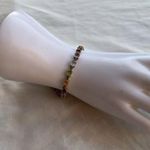 Vintage ADI Sterling Silver Thailand Multi Gemstone Link Bracelet 7” Gold Photo 7