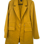 Rachel Zoe  Size Small Long Line Coat Jacket Anorak Style Yellow Gold‎ Pockets Photo 0