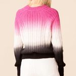 NWOT VEDA Sweater Dip Dye Tie Dye Cable Knit Pink Black White Size Petite (0 Photo 1