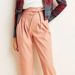 Anthropologie  BlankNYC Chelsea Pants Faux Leather Pleated Tapered Pink Size‎ 28 Photo 0