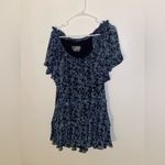 Anthropologie NWT  SHORT SLEEVE KEYHOLE SWING TUNIC MINI DRESS BLUE FLORAL XS P Photo 2