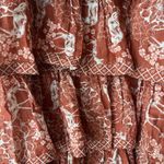 NEW Lug Von Siga Liza Burnt Orange Gazelle Print Square Neck Tiered Dress Size 2 Photo 3