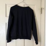 Adidas  Womens Sweatshirt Size XS Crewneck Black White Adicolor Trefoil Oversized Photo 9