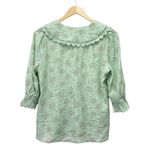 NWT Ivy City Co Hadley Blouse Pistachio Green Floral Lace Trim Collar Size XS Photo 2