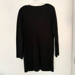 Eileen Fisher  Silk Cotton Interlock Knit w/Leather Trim Long Black Photo 5