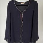 Tory Burch Chic Black Blouse with Beaded Detailing Photo 2