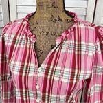 J.Crew  Factory Plaid Ruffle Trim Tiered Shift Dress‎ Pink 6 Photo 4