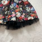 Kapukino Floral Black Skirt with Tulle Hem Size M Pink Size M Photo 3