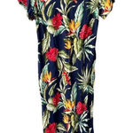 Tropical Island Aloha Wear size Med. made in Hawaii maxi. Beach , cruise , vacat Blue Photo 0