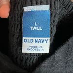 Old Navy Maxi Tiered Dress Black Seersucker Smocked Back Sleeveless Size Lg Tall Photo 1