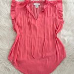 Cupcakes and Cashmere | Silky Coral Pink Ruffle Blouse Photo 0