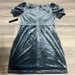 Lulus Victorious Dusty Blue Velvet Puff Sleeve Bodycon Dress; Small Photo 11