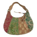 Fossil VTG  Studded Patchwork
Leather Suede Hobo Shoulder Handbag DBL Sided Photo 1