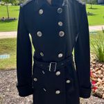 Burberry Brit Wool and Cashmere Black Trench Belted Coat Photo 2