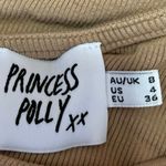 Princess Polly Noorie Brown Ruched Ties Long Sleeve Rib Knit Crop Sweater Top 4 Photo 2