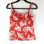 Lands' End Tankini Top Underwire Removable Pads Floral Orange White 2 Photo 0