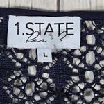1. State  Beach Crochet Lace Convertible Tank Dress Swim Cover-Up Navy Blue L NWT Photo 3
