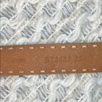 Fossil  Tan Leather Belt with Red Enamel Floral and Silver Accents with Stitching Photo 4