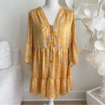 Sabina Musayev Yellow Mustard Hayden Floral Long Sleeve Dress Photo 1