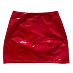 SheIn Red Faux Leather Skirt Photo 0