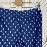 The Upside Pants Blue Floral Printed Drawstring Cropped Capri Leggings Size L Size L Photo 7
