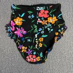 Skinny Dippers Daisy Duke Ruffle High Waist Bottoms Black Photo 7