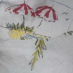 John Paul Richard Tropical Pure Linen Skirt Sz 14 Leaves Hibiscus Beach Umbrella Photo 3