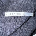 Alice + Olivia  Black Kitty Cardigan Chunky Knit Sweater Cream White Bows Large Photo 3