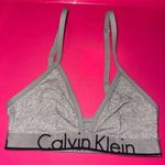 Calvin Klein Gray Sports Bra with Racerback and Logo Band Photo 0