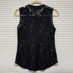 The Limited  NWT Black Sheer Floral Lace Sleeveless Button Down Shirt Photo 3
