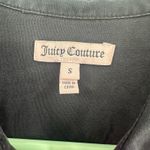 Juicy Couture Size Small Long Sleeve Button Up Blouse Black Pink Piping Silk Photo 2