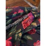 Abercrombie & Fitch Tank Top Womens Large Floral Ruffle Beaded Sheer Navy Pink Photo 8