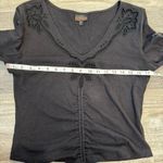 Shyanne  black eyelet lace long sleeve crop top size large C50 Photo 5