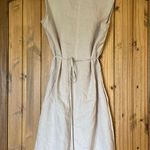 Neiman Marcus 100% Linen Chic Neutral Midi Summer Dress Size Small Photo 6