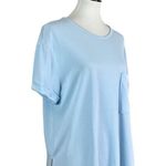 Stylus Women’s Top Pullover Crew Neck Rolled Sleeve Light Baby Blue Size Large Photo 1