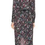 Isabel Marant Isabel Marant Etoile Okleya Gathered Jacquard Dress Black Floral Midi NWT 10 Photo 1