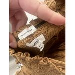 Aerie  Criss Cross Halter Neck A-Line Floral Embroidered Cognac Brown Dress Sze S Photo 2