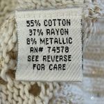 Cache Women Beige Metallic Knit V Neck Short Sleeve Tunic Top Size S Photo 3