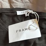 frame denim Frame Easy Crewneck Organic Linen Long Sleeve Top In Noir Photo 4