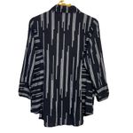 Habitat  Clothes To Live In Womens Artsy Gauze Button Down Top XS Black Gray Boho Photo 1