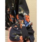 Michael Kors Size M Full Zip Floral Design Rolled Sleeves Gold-Tone Snap Pockets Photo 1