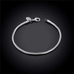 Boutique NEW Women'sā 3mm 925 Sterling Silver Snake Chain Bracelet, Size 8" Photo 5