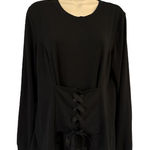 Victoria's Secret Victoria’s Secret Long Sleeve Corset Style Ribbon Lace Up Top Black Size Medium Photo 0