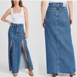 MOTHER Women's Snacks! The Lickity Split Fray Maxi Denim Skirt Size 30 Blue Photo 12