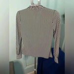 Adrianna Papell top size small -cross over blouse black and white striped bin4 Photo 4
