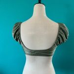 Aerie NWT  Shine Rib Cropped Bikini Top Olive Fun Swimsuit Paddle Beach Surf Sz M Photo 5
